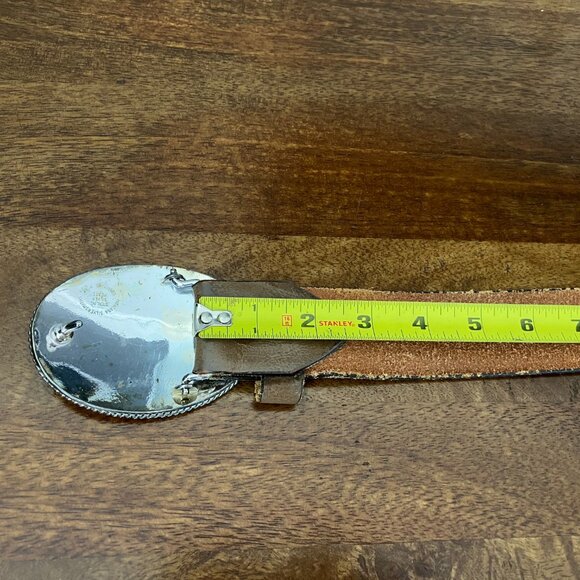 Montana SilverSmiths Cowboy/Cowgirl Initial Oval Silver Belt Buckle Leather Belt - Picture 13 of 14